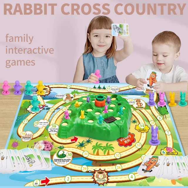 Rabbit Cross Country Competitive Trap Montessori Children Educational Family Fun Early Childhood Board Games Interactive Toys 1