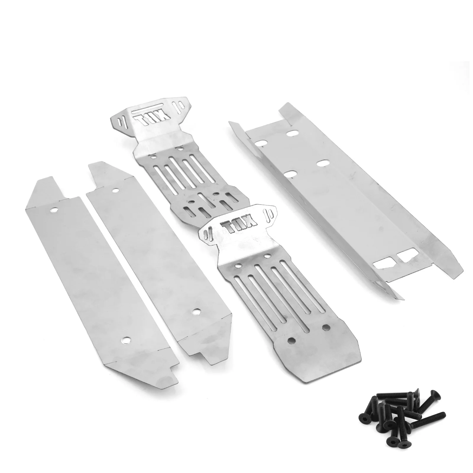 

5pcs Stainless Steel Front and Rear Chassis Armor Skid Plate Protector for 1/6 Traxxas XRT RC Truck Car Upgrade Parts