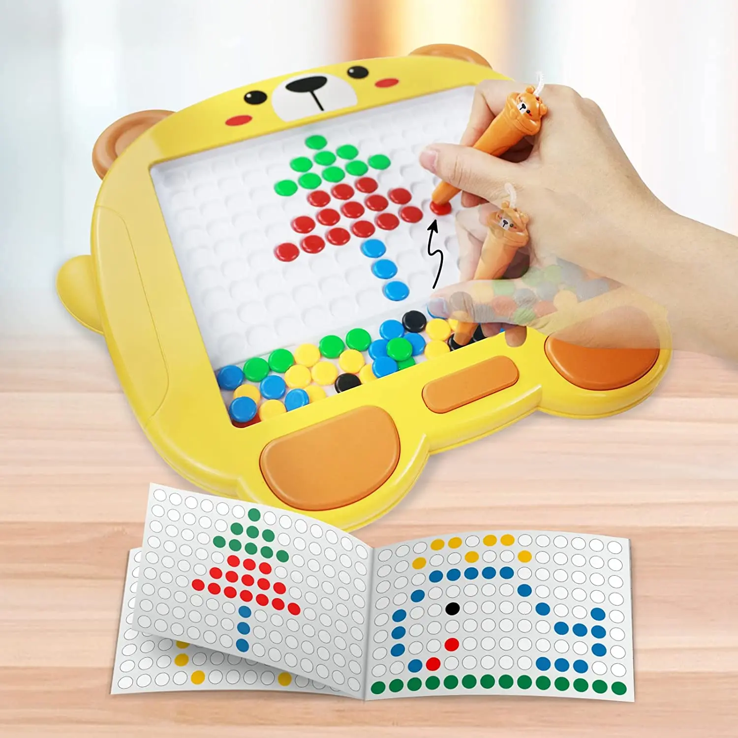 

Kids Magnetic steel ball drawing board writing board big chess children creative toys Baby early education drawing and creation