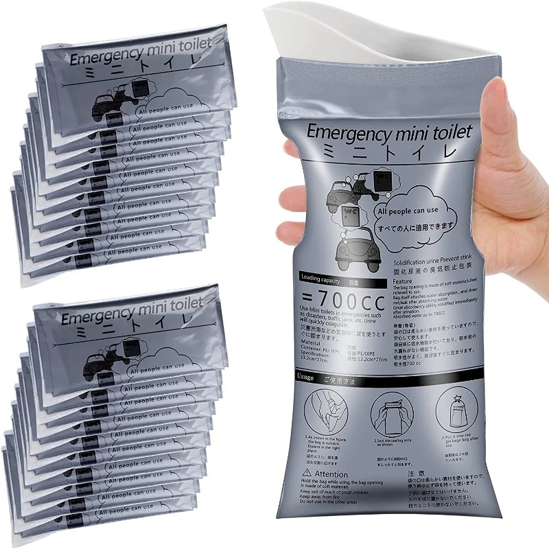 Portable Urine Bag Portable Urinal 700ml Car Emergency Urine Bag Disposable Mini Toilet Bag Urine Container Portable Outdoor Travel Car Urinals for Men Women Kids