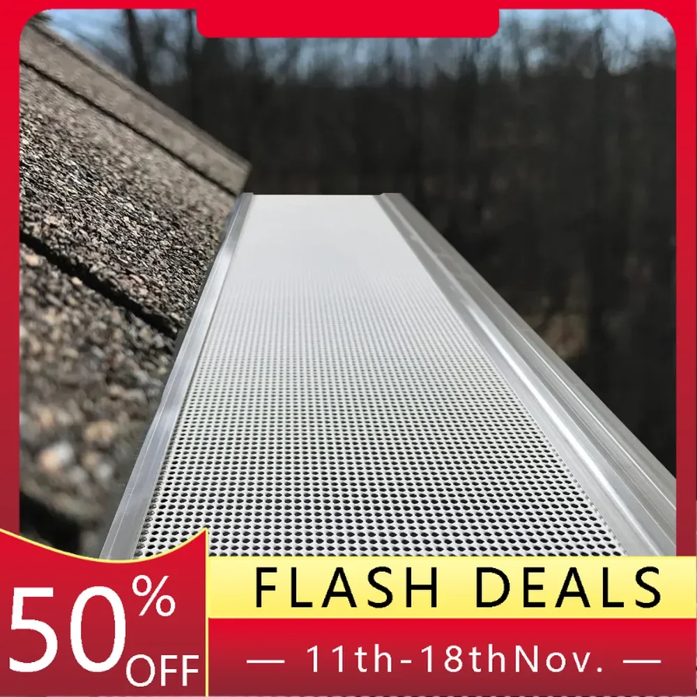 Gutter Guard 5", White Coated Stainless Steel Micro Mesh Needle and Leaf Filter, K-Style or Other Gutter System