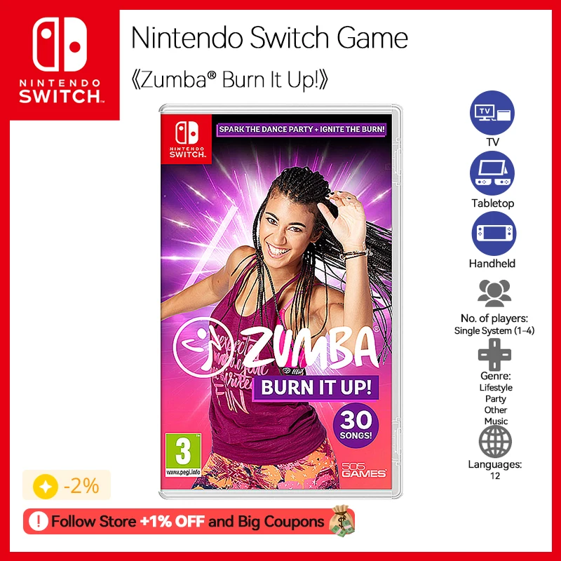 Nintendo Switch Game Zumba Burn It Up Genre Lifestyle Party Music 12