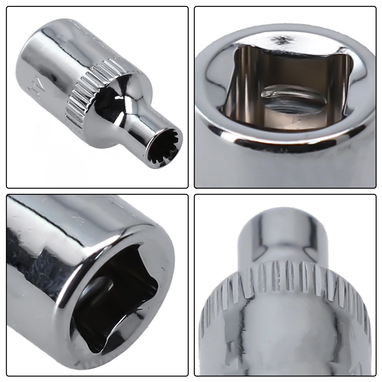 Chrome Repair Tools 1/4\\\ Square Drive Socket Bit 12 Point Adapter Han Tool Socket Head 1/4 Torx Bit Socket Adapter