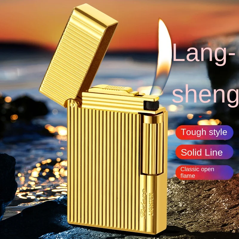 

Metal Stripe Loud Lighter Unusual Cigarette Lighter Mini Butane Gas Lighter Smoking Accessories Gadgets For Men 2023 NEW