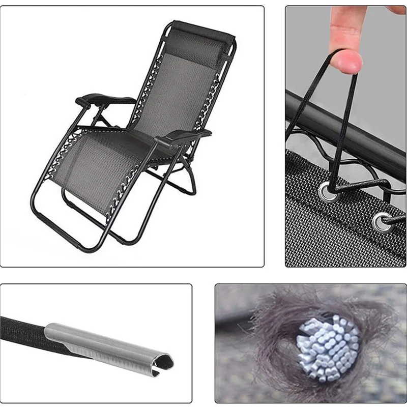 8Pcs Deck Chair Tied Rope Accessories Beef Tendon Drawstring Folding Chair Beach Chair Elastic Rope Elastic Rope-ABYA