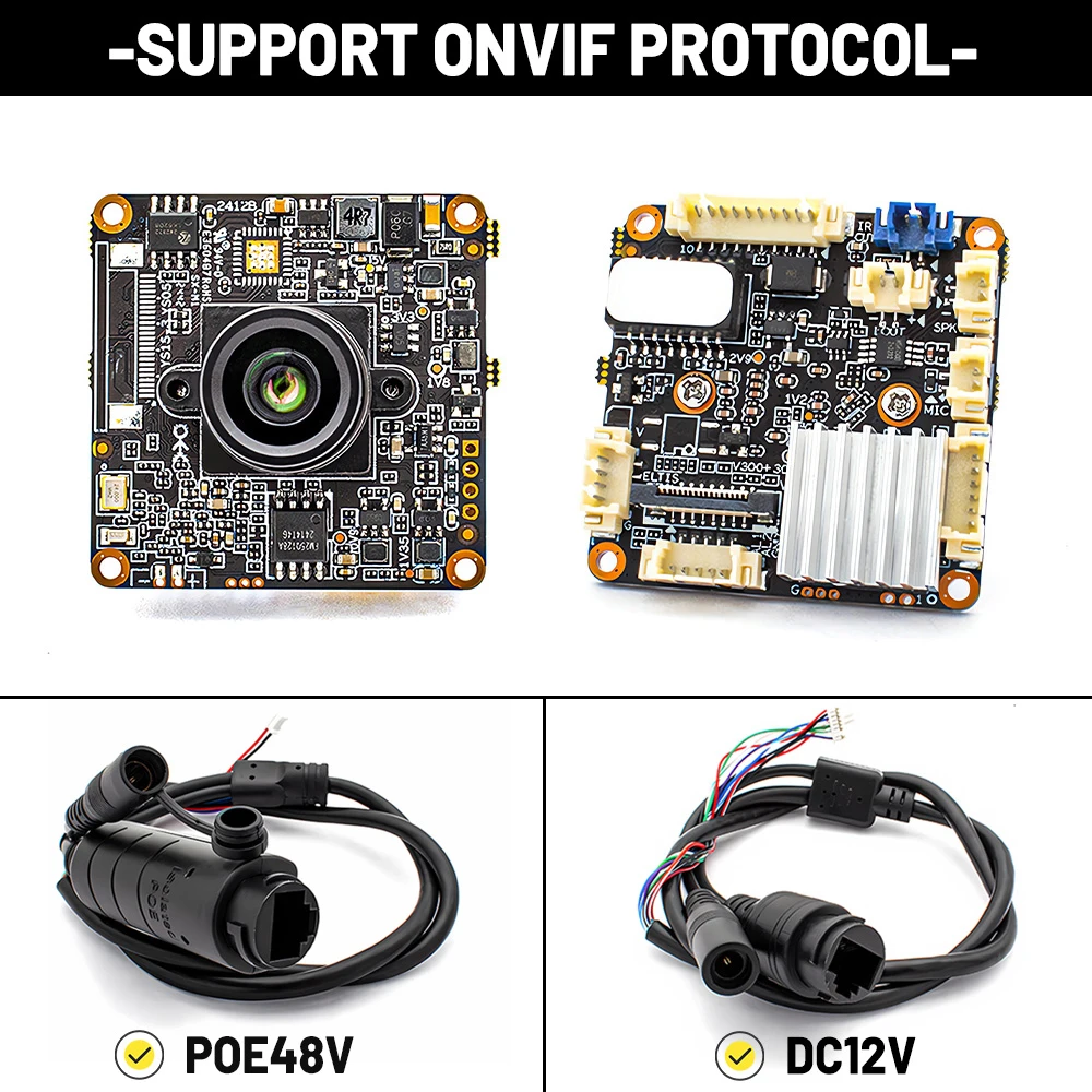 Full HD 1080P IMX307 CMOS 2MP 60FPS POE IP Camera Module With No Distortion Lens