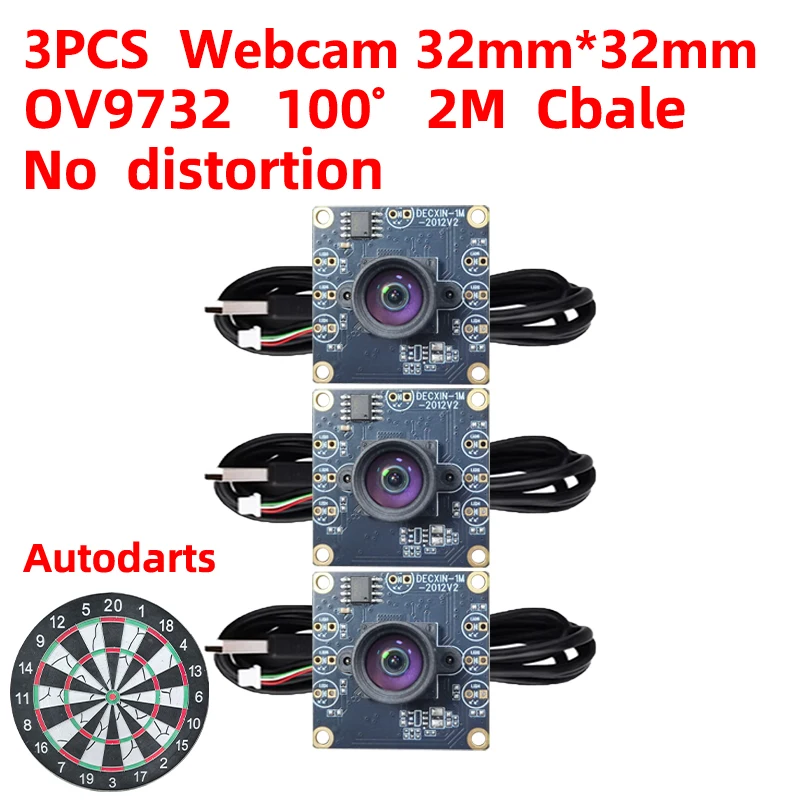 OV9732 1MP HD 720P 100 &deg; lens USB camera module 3pcs suitable for automatic dart scoring system and ATM