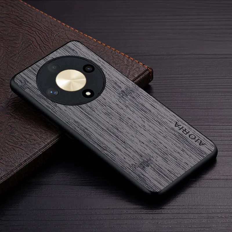 Luxury Bamboo Wood Pattern Leather Case Cover for Honor Magic 6 Lite Pro