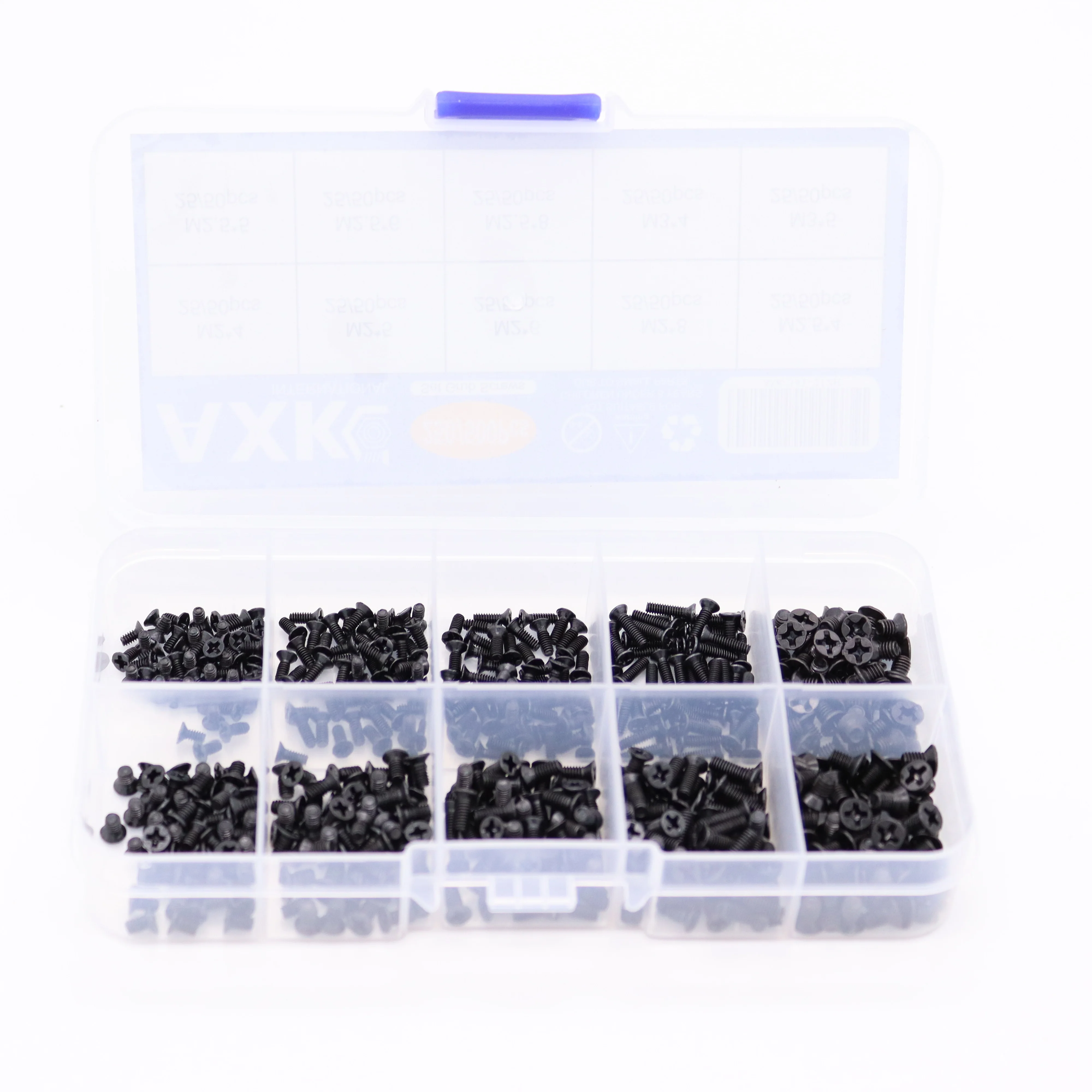 Description Picture 3 of itemAXK 250Pcs/500Pcs M2 M2.5 M3 KM Screw Flat Head Phillips Screws Laptop Notebook Screws Set Kit for computer small screw