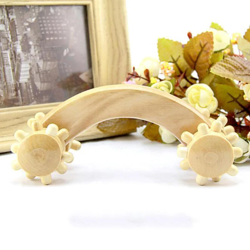 HANRIVER Wooden nail bent round Log back massage equipment Portable wooden massager