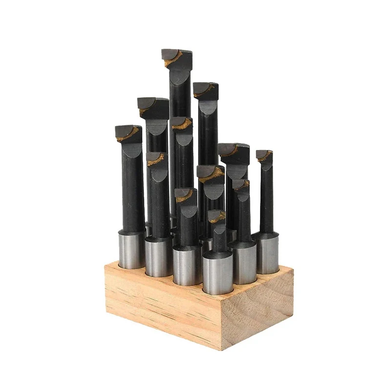 9PCS Durable Hard Alloy Shank F1 Boring Bar Set Carbide Tipped Bars 12MM For 2 Inch 50MM MT R8 BT NT Boring Head Lathe Milling