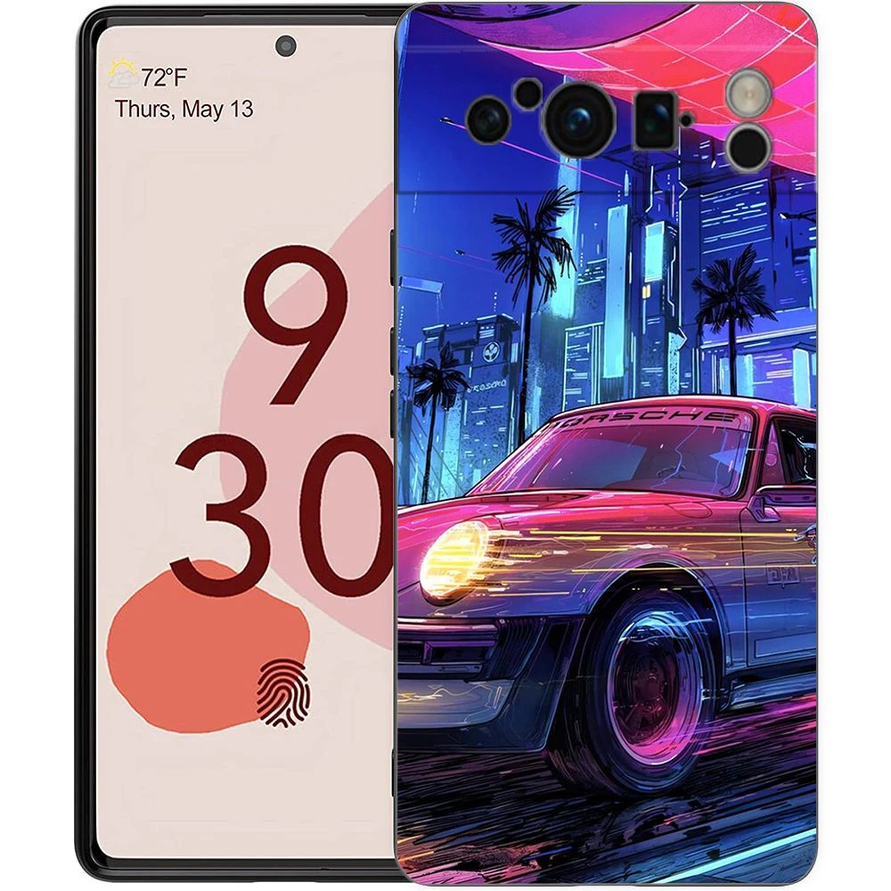 Synth wave Retro Handy hülle Abdeckung für Google Pixel 8 7 6 7a 6a Pro 5g stoß festes Silikon weich 9 pro xl 8 pro 5g Shell Coque Capa – Detail 1