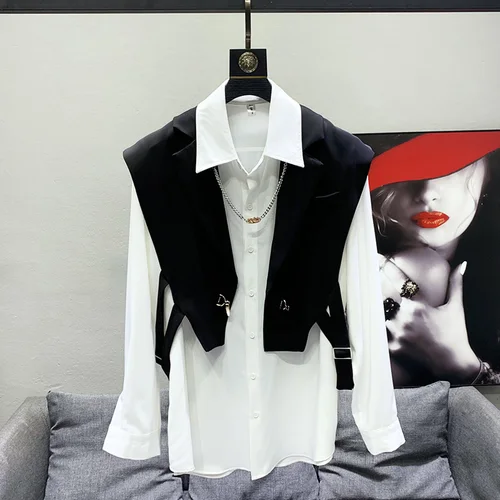PFHQ 남성용 정장 칼라 조끼, 고품질 패션, 접이식 착용, 오리지널 민소매 조끼, 우아한 재킷, 새로운 틈새 디자인, 2023 2