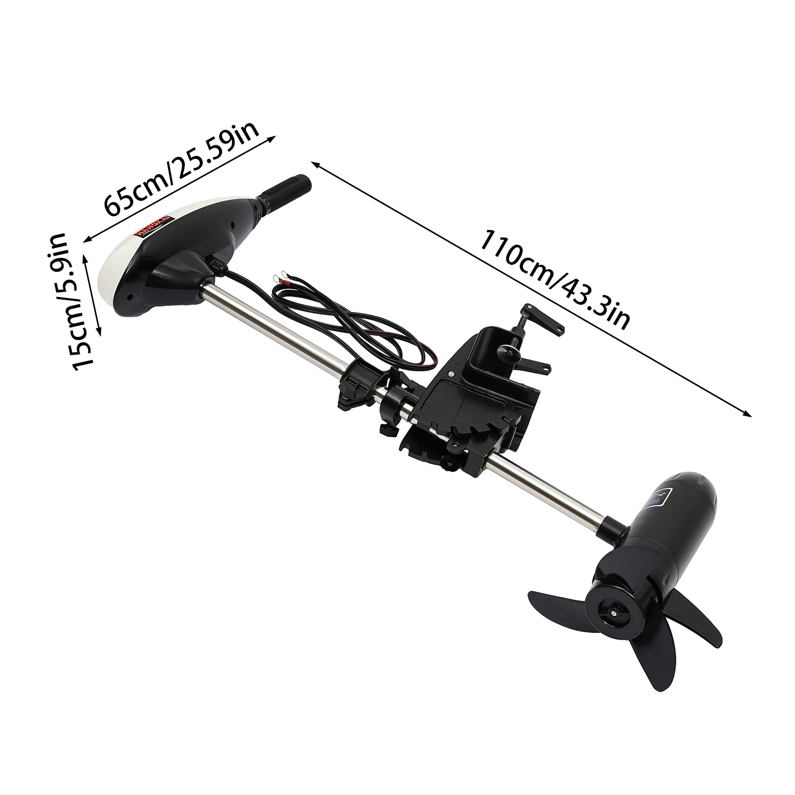 60W Electric Outboard Trolling Motor 65LBS Fishing Boat Engine Electric  Outboard Engine w/40CM Short Shaft For Inflatable Boat