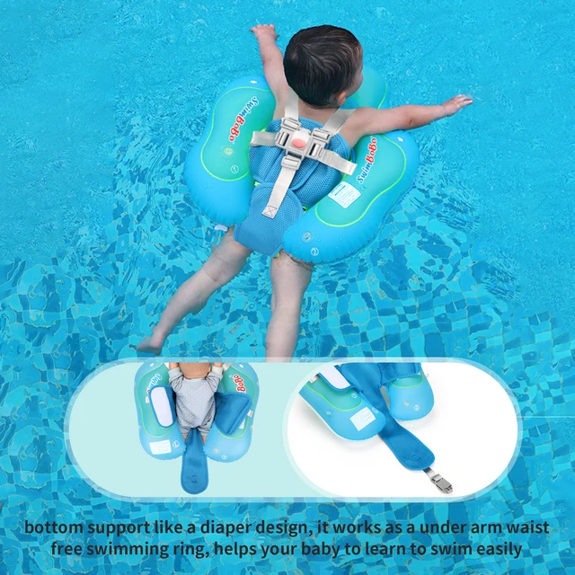 Swimbobo New Upgrade Baby Swimming Pool Float With Canopy Inflatable Infant Floating Ring Kids Swim Circle Bathing Summer Toys 4