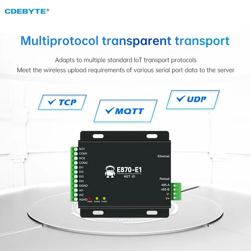 Edge Acquisition Gateway IO 컨트롤러 이더넷 RS485 4DI + 2DO + 2AI CDEBYTE E870-E1 TCP/UDP/MQTT 프로토콜 Modbus DC 8  28V