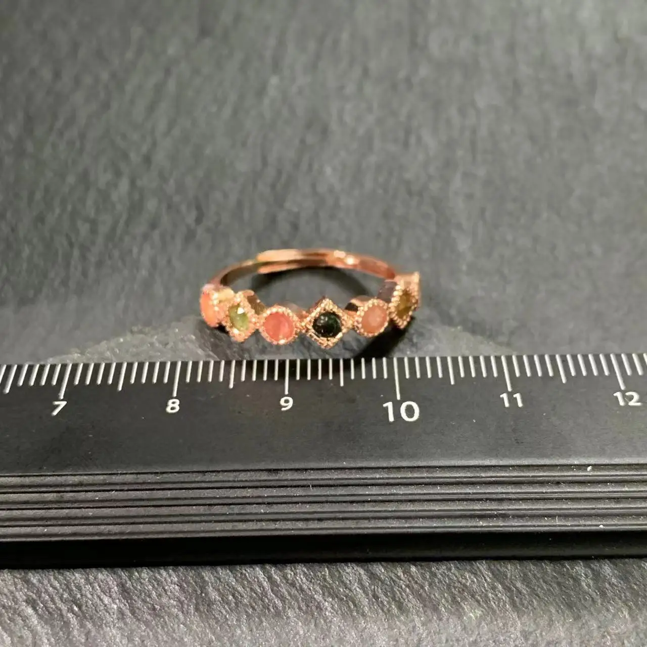 MM Natural Tourmaline Ring Adjustable Female Ring Jewelry for Women Gift Wholesale High Quality Vintage Fine