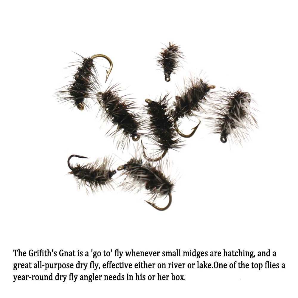 Griffith's Gnat Midge Fly Trout Fishing Flies Dry Fly Insects Flies Fishing Lures Bait High Carbon Steel Hook Fish Tackle