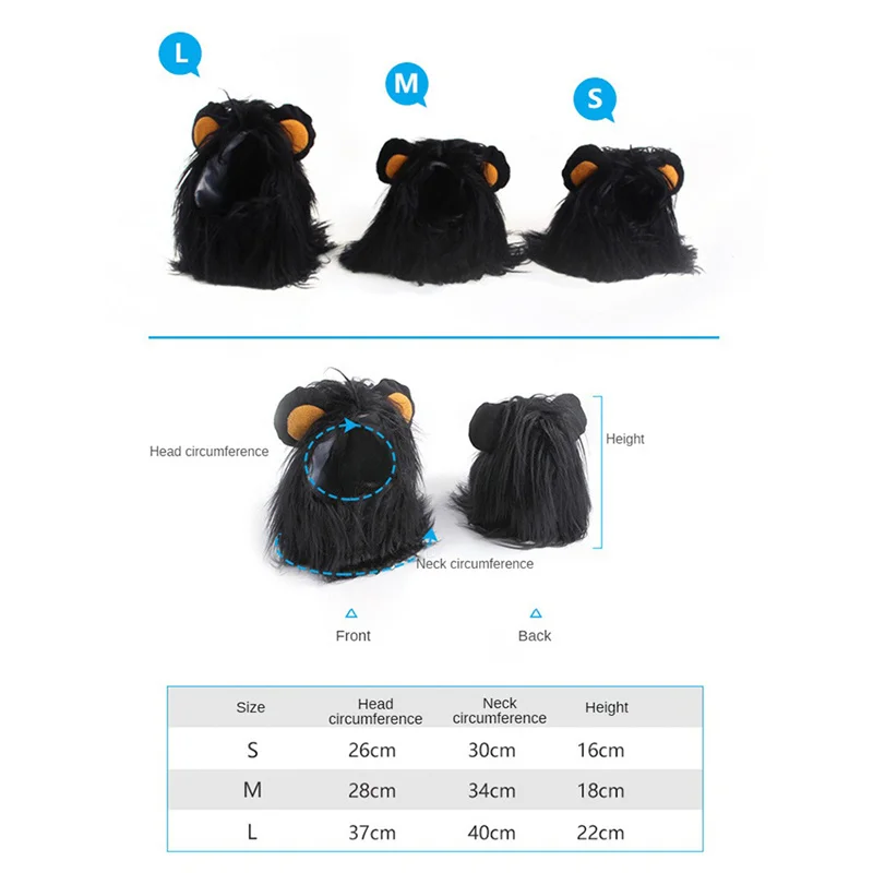 Cute Lion Mane Cat Hat for Dogs and Cat Small Dog Pet Cat Decor Accessories Lion Fancy Hair Pet Supplies