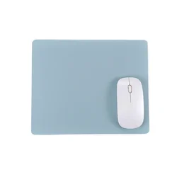Deluxe Solid Color PU Leather Waterproof Mouse Mat, Anti - slip, 23x19cm - Stylish Desk Accessory - S (Sky Blue)