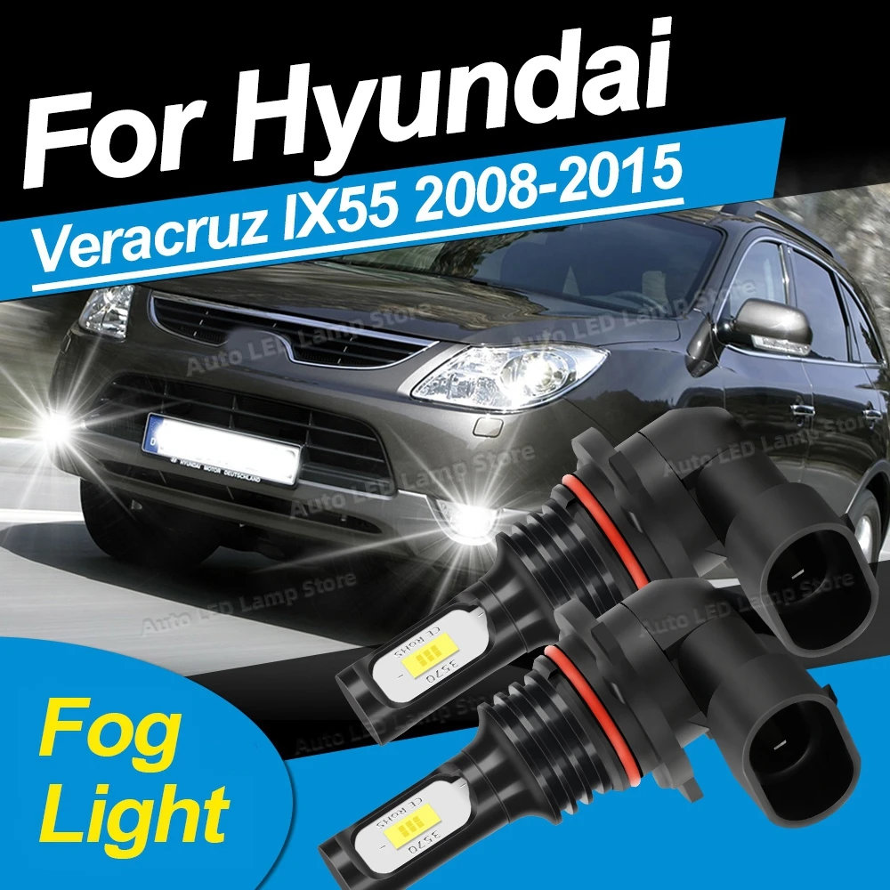 For Hyundai Veracruz IX55 2008 2009 2010 2011 2012 2013 2014 2015 Front LED Fog Lights Bulbs 80W Super Bright Auto Fog Lamp 12V