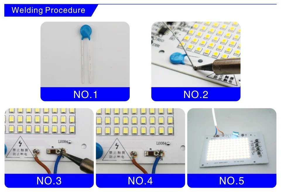 Description Picture 6 of item10W 20W 30W 50W 100W LED Chip SMD 2835 Flood Light Beads AC 220V-240V Led Floodlight Lamp DIY For Outdoor Lighting Spotlight