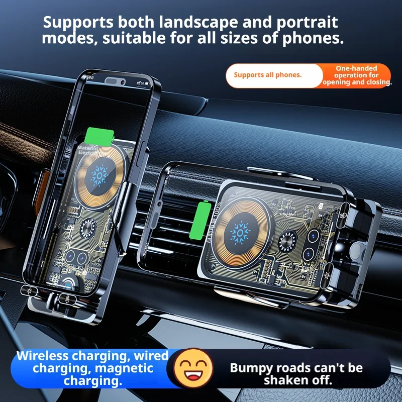 Ultra-Fast Wireless Car Charger & Phone Holder with Air Vent Mount