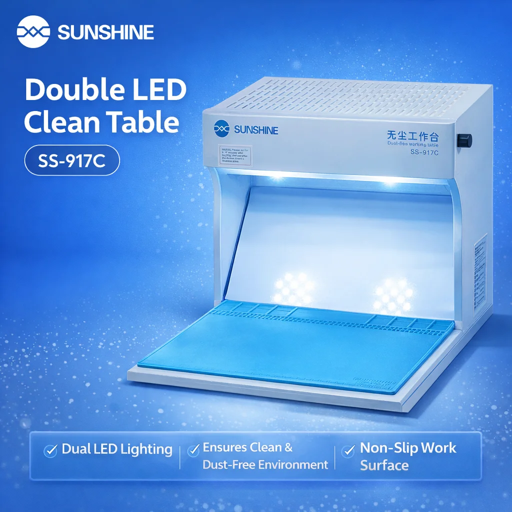 SS-917C Adjustable Anti-Dust Bench for Phone/iPad Repair Dust-Free Workstation with Airflow Cleaning Accessory for Electronic Re