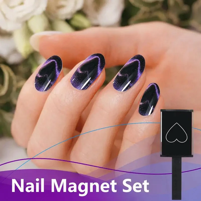 Description Picture 2 of item5pcs/set Manicure Cat Eye Magnet 3D Magnetiron Nail Polish Gel Varnish Heart Pattern Strong Magnet Magnetic Stick Wand Nail Tool