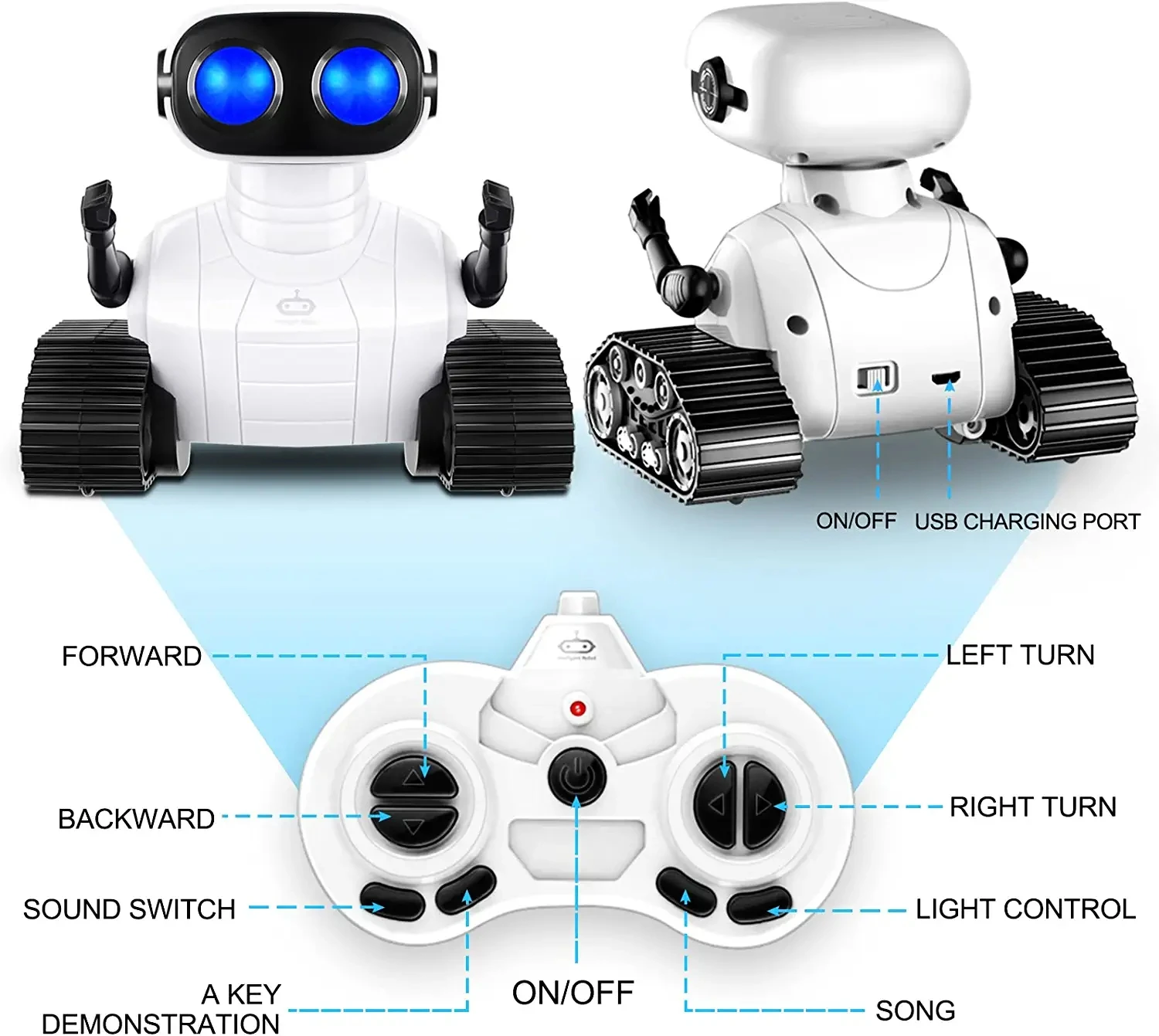 Robo Robot For Children Robot Toys Rechargeable RC For Kids Boys And Girls Remote Control Toy Music And LED Eyes robot toy remote control robot toy