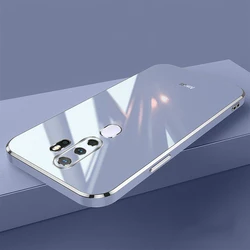 Luxury Square Plating ShockProof Silicone Phone Case Back Cover s for OPPO A11 (Gs6D grey)