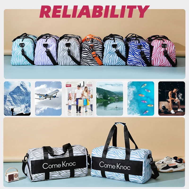 Large Capacity Wet Dry Separation Waterproof Luggage Organizer Weekender Overnighter Gym Duffel Carryall Travel Bag Handbag