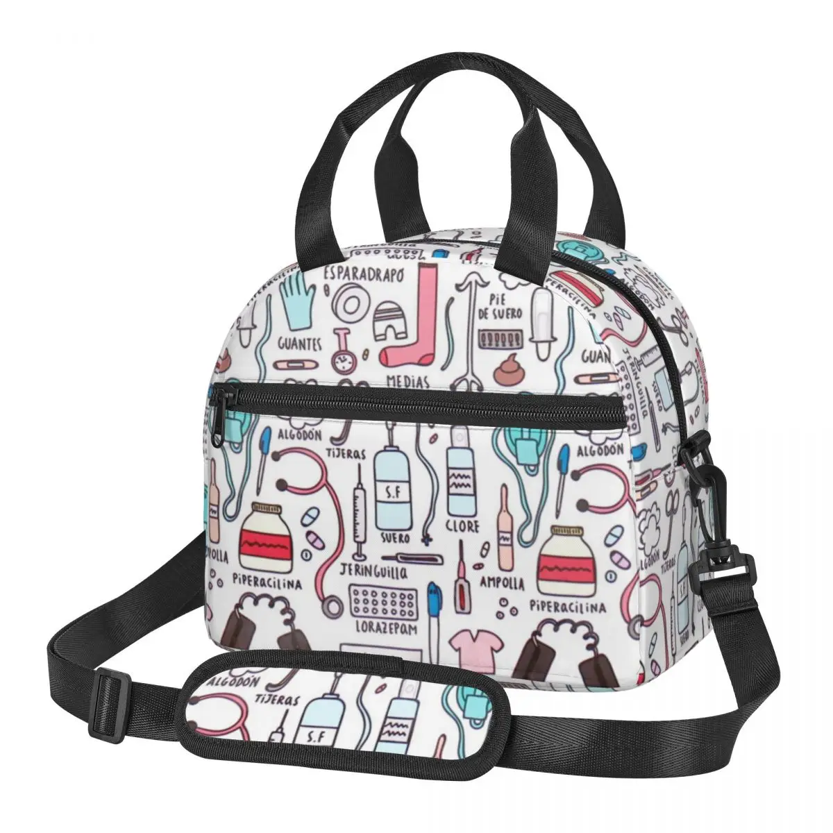 

Дорожная сумка для медсестры с ремешком, Изолированные сумки для обеда, Женская медсестра, холодильник для еды, Теплая Коробка для бенто для детей, школьный Ланч-бокс