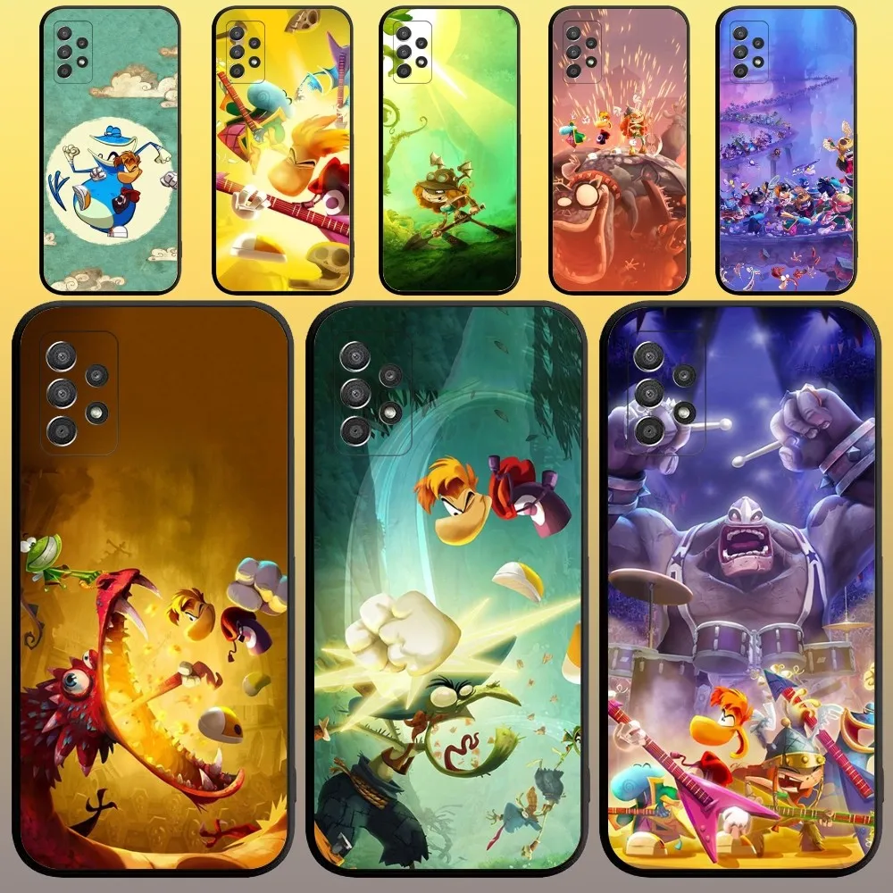 Custodia Per Telefono Game Rayman Legends Per Samsunga 91,80,73,72,71,70,53,52,51,42,41,40,32,31,30,22, 13 S 4G 5G Custodia Morbida Nera