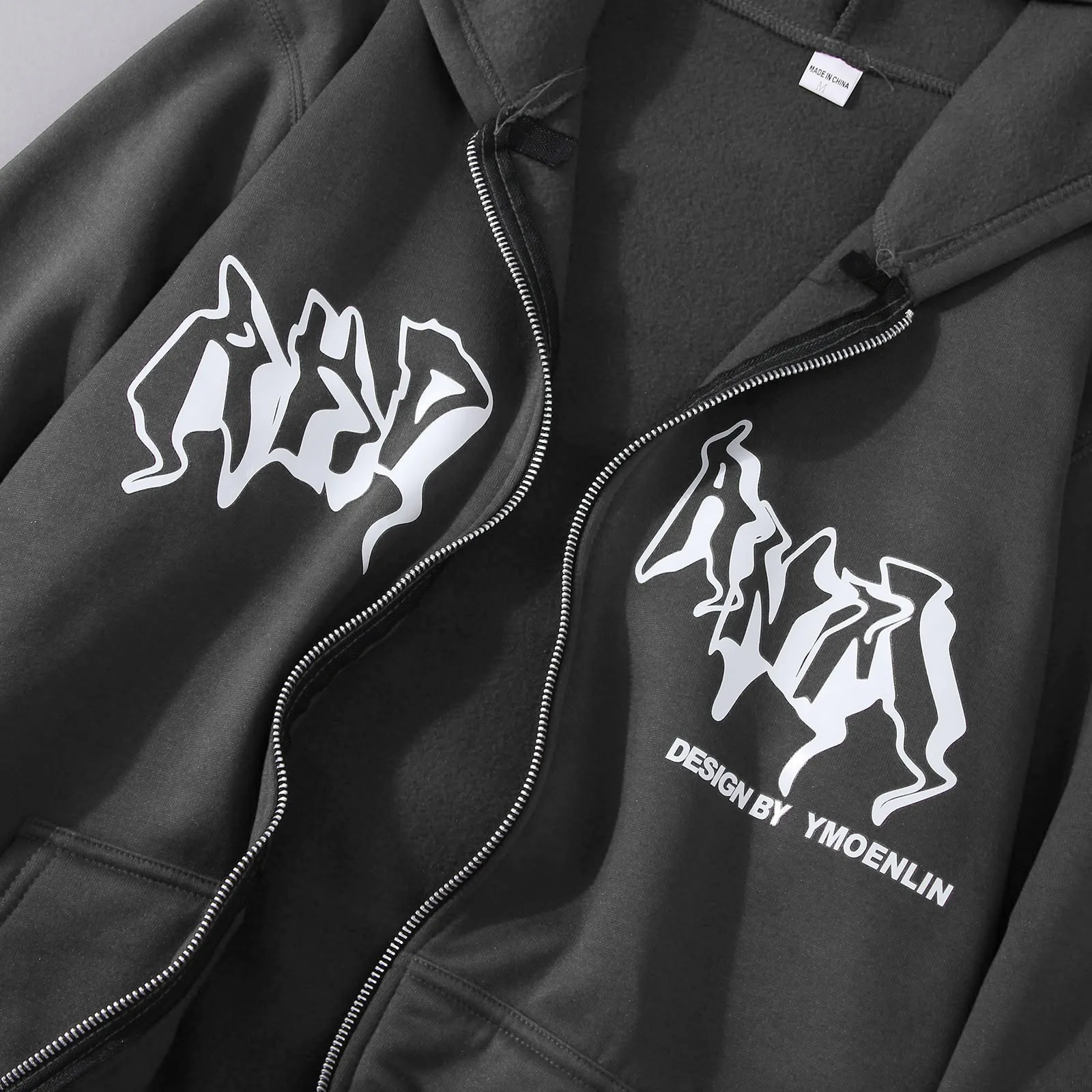 Men'S Sweatshirts Hoodies Zip Up Jacket Zip Up Hoodies Hip Hop Sweatshirt Vintage Goth Print Hooded Jacket Sudaredaras Hombre