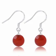 

New Products on The Market Korean Silver Jewelry Wholesale S925 Silver Agate Earrings Antique Style Elegant Ball Women's Gifts