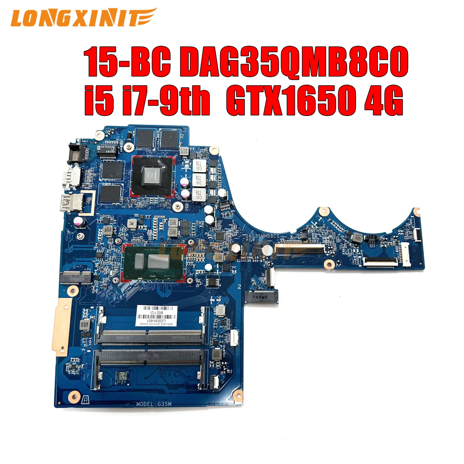 L60207-001 L60207-601 Scheda Madre Per Scheda Madre Del Computer Portatile Hp 15-Bc Muslimcon. I5-9300H I7-9750H Gtx1650-4G 100% Test
