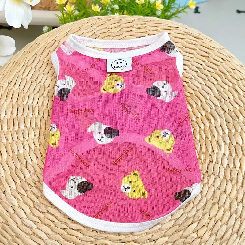 thumbnail image 1 of Nuevo estilo coreano INS, ropa de malla transpirable para perros y gatos, chaleco anticaída para bichón de peluche para refrescarse en verano, 1 of 5