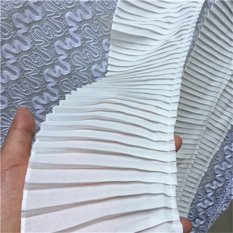 6/8/11CM Wide Chiffon 3d Pleated Lace Fabric Frilled Fringed Ribbon Ruffles Trim Dress Hemline Curtains Sewing Decor