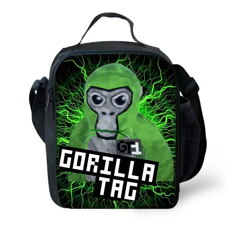 Cartoon Novelty Cool Gorilla Children's Backpack with Lunch and Pencil Bags - Perfect Gift for Kids