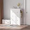 8 Tier Shoe Storage Cabinet 32 Pair Plastic Shoe Shelves Organizer for Closet Hallway Bedroom Entrywa, Shoes Cabinets 1