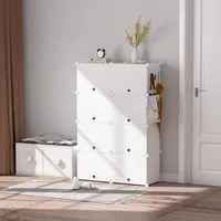 8 Tier Shoe Storage Cabinet 32 Pair Plastic Shoe Shelves Organizer for Closet Hallway Bedroom Entrywa, Shoes Cabinets 1
