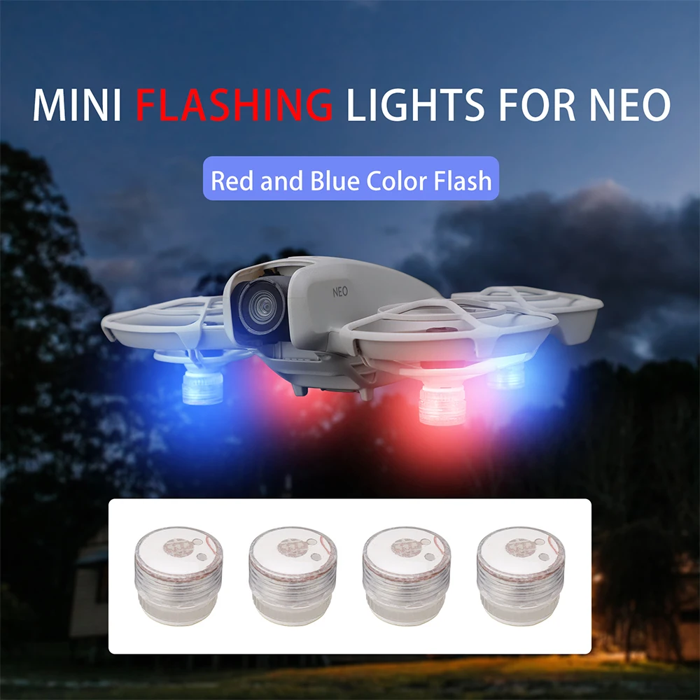 Description Picture 2 of item2/4pcs Night Flying Signal Strobe LED Flash Lights for DJI Neo Night Flight LED Light for DJI Neo Drone Accessories