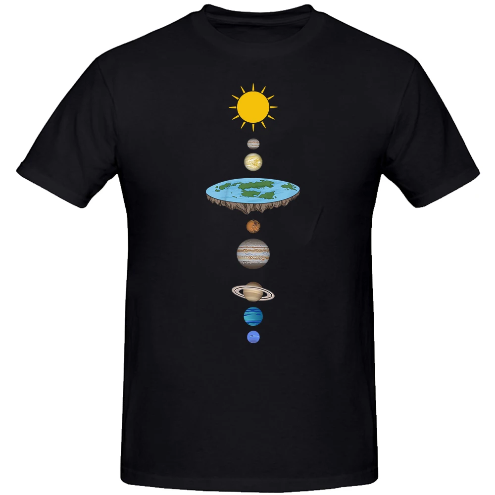Herr t-shirt med solsystemtryck i bomull casual_voghion.com