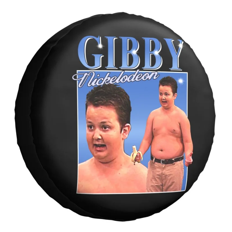 

Funny Gibby Meme Icarly Spare Tire Cover Case Bag Pouch TV Show Noah Munck Wheel Covers for Suzuki Mitsubish 14" 15" 16" 17