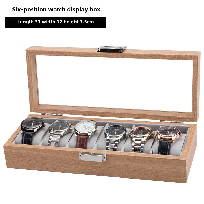 Watch Storage Box Watch Storage Bag Watch Storage Pouch Eco-friendly Bamboo Watch Boxes Chinese Style 6-cavity For Dealers Collectors