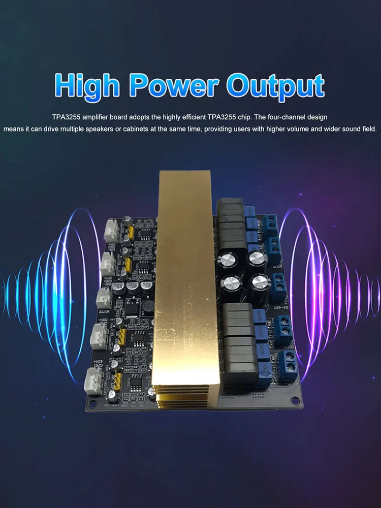 TPA3255 High Power Audio Amplifier Board 4 Channel Digital Class D Power Amplifier Board DIY Sound Speaker System Component