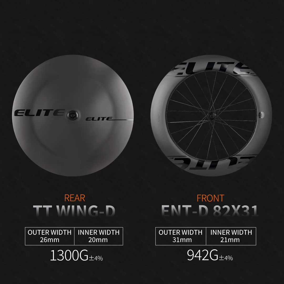 ELITEWHEELS 700C Carbon Disc Wheel AERO Shape UD Matte Wide Wheels Clincher Tubular Tubuless Triathlon bike TT-Wing