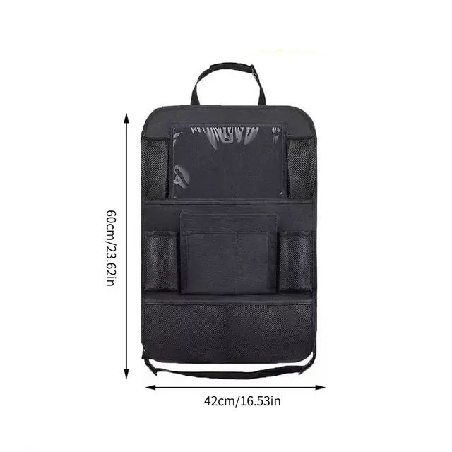 Car Back Seat Organizer with Touch Screen Tablet Holder Automatic Storage Pocket Protector for Travel 6