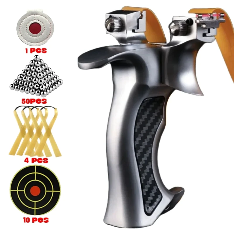 

Рогатка из сплава высокой мощности и высокой точности для стрельбы, катапульта, уличная спортивная охотничья Рогатка из сплава для стрельбы, Резиновая лента